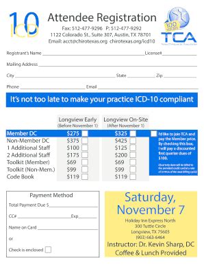 Fillable Online Teca Memberclicks Icd Attendee Registration Form