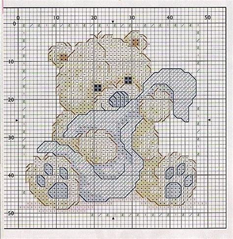 Schema Punto Croce Orsetto Ochetta Cross Stitch Samplers Baby Cross