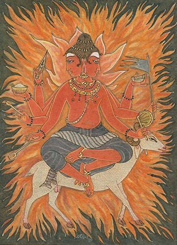 Art And Photos Agni Mounted On His Ram Surrounded By A Halo Of Flame