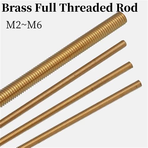 Brass Full Threaded Rod Solid Allthread Stud Thread Rod M2 M2 5 M3 M4 M5 M6