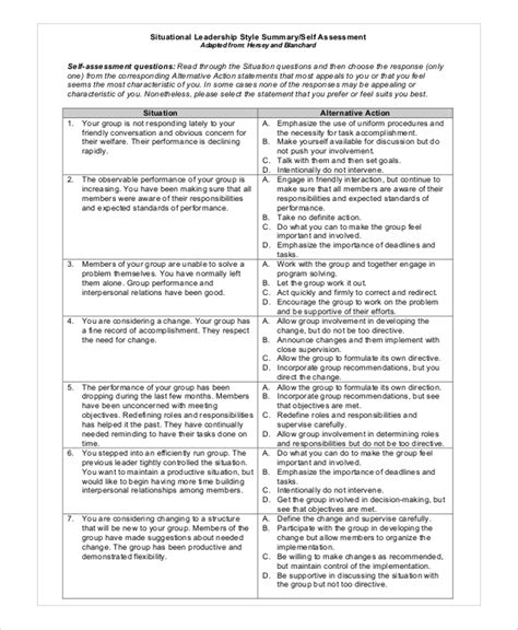 Leadership Style Assessment Free Printable PRINTABLE TEMPLATES