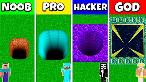 Minecraft Battle NOOB Vs PRO Vs HACKER Vs GOD INSIDE TUNNEL BASE