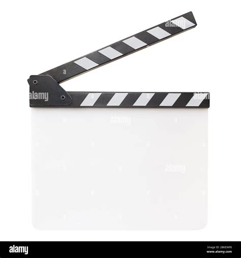 White Clapper Board Isolated On White Background Stock Photo Alamy