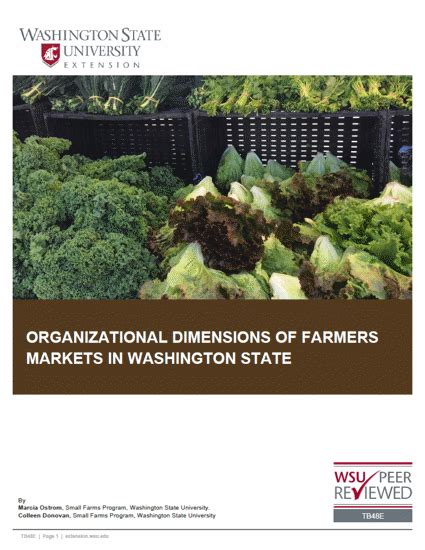 Wsu Extension Publications Organizational Dimensions Of Farmers Markets In Washington