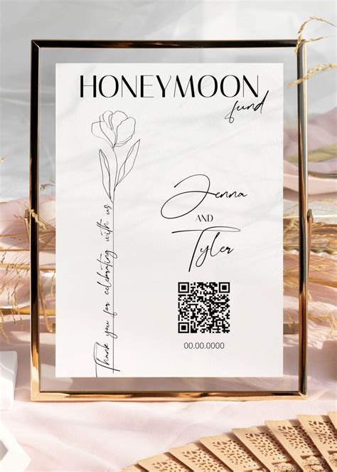 Honeymoon Fund Qr Code Sign Template Printable Venmo Payment Etsy