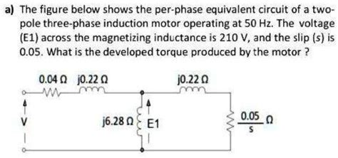 Solved A The Figure Below Shows The Per Phase Equivalent Circuit Of A