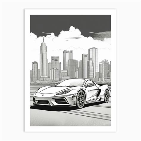 Lamborghini Huracan Line Drawing 1 Art Print by RetroRides Gallery - Fy