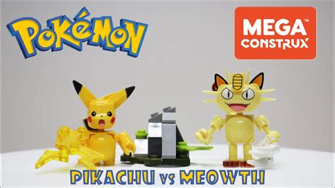 Mega Construx Pokemon Pikachu Vs Meowth Showdown Build Review