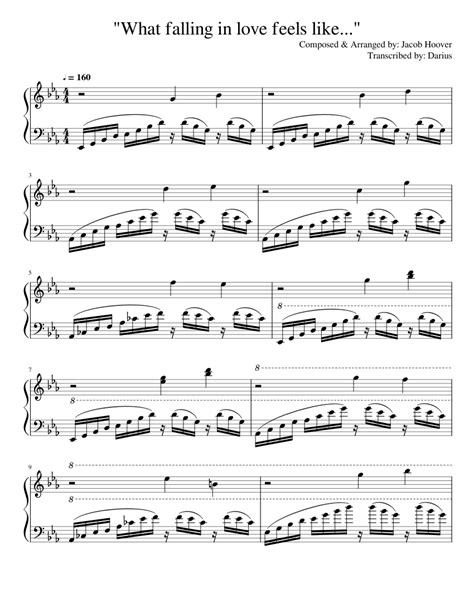 What Falling In Love Feels Like Jacob Hoover Sheet Music For Piano