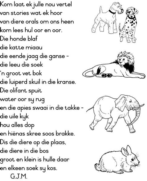 Afrikaansegedigte1 Afrikaans Kids Poems Kids Preschool Learning