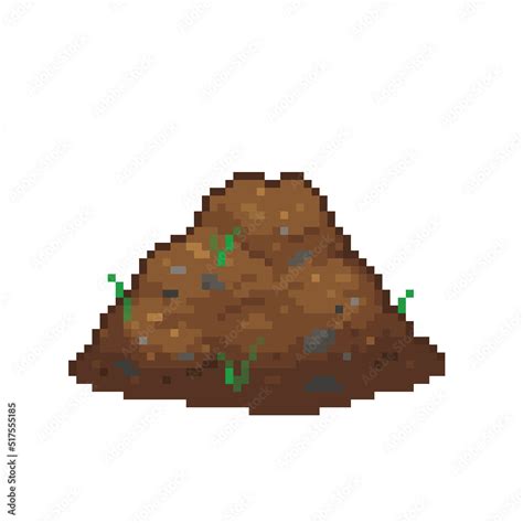 An 8-bit retro-styled pixel-art illustration of a pile of dirt. vector de Stock | Adobe Stock