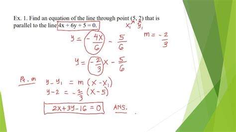 Equations Of A Line Youtube