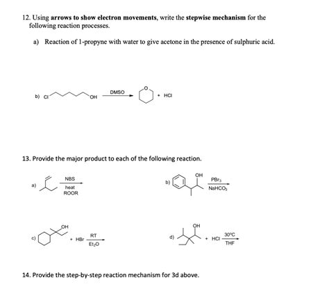 Solved Using Arrows To Show Electron Movements Write The Stepwise