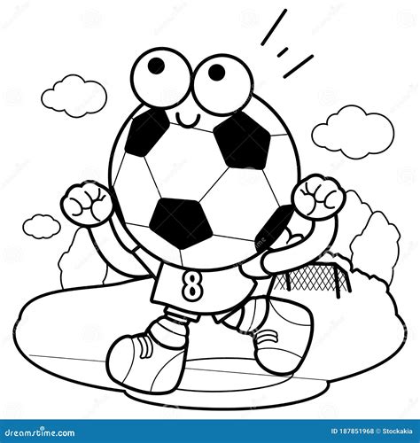 Cute Soccer Ball Coloring Pages Vector Illustration Cute Puppy Soccer