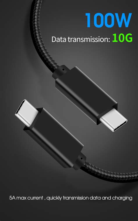 New Products 20v 5a 100w Pd Quick Charge Usb C Cable 31 Type C With E