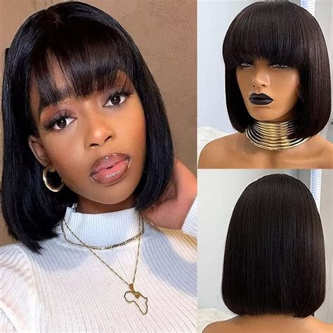 Imeya Yaki Bob Human Hair Lace Front Wig For Women