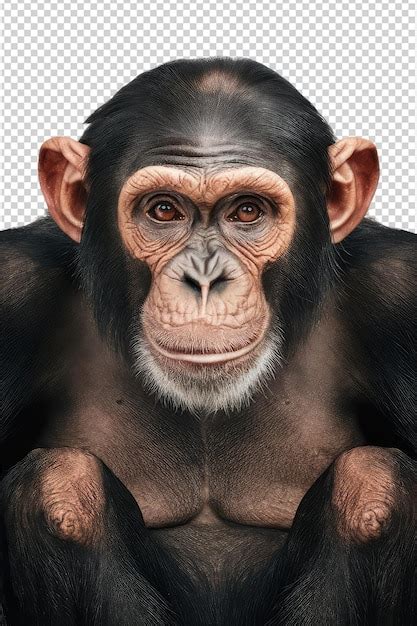 Premium PSD | A drawing of a chimpanzee with a pencil on its face