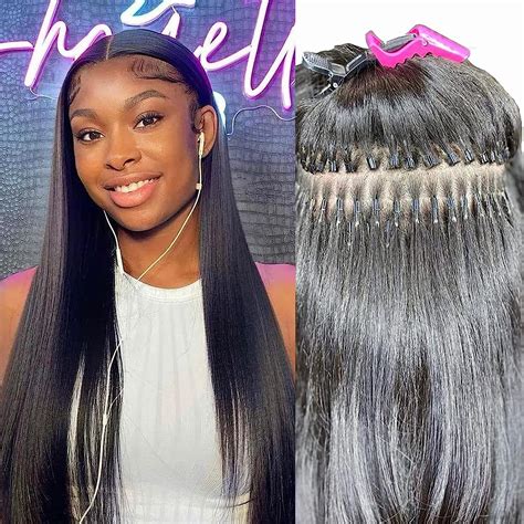 Amazon Pre Bonded I Tip Real Hair Extensions For Women Inch