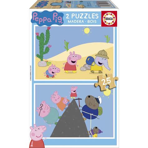 Educa BOIS Peppa Pig 2 puzzles de 25 pièces Puzzles123