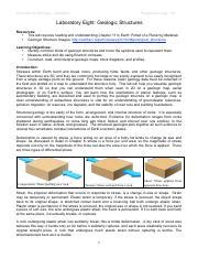 Lab Geologic Structures Pdf University Of Michigan Dearborn