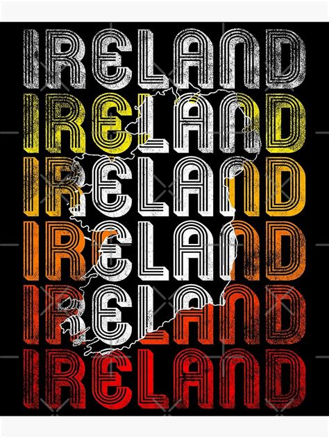 Retro Ireland Map Poster For Sale By Mila1946 Redbubble