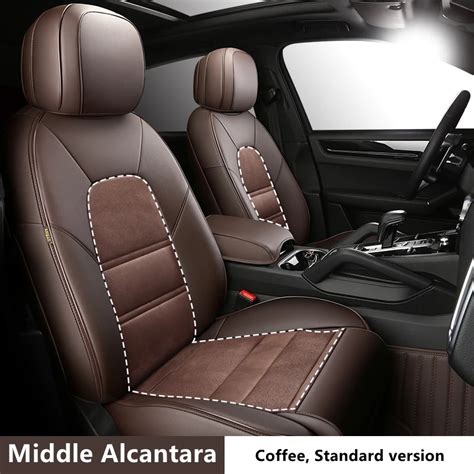 Custom Fit Middle Alcantara Leather Combined Car Seat Covers For Rows