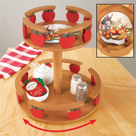 Tiered Apple Lazy Susan Organizer Collections Etc