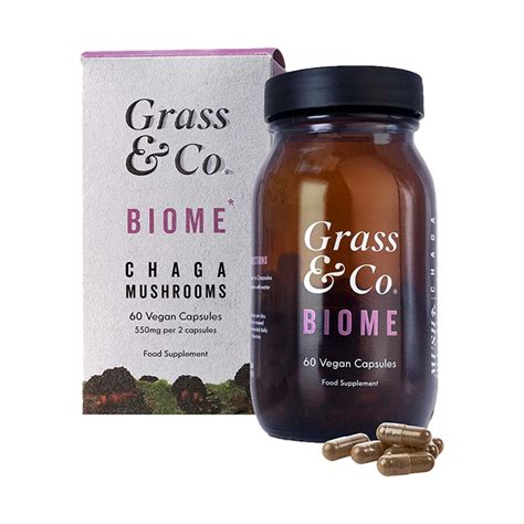 Grass Co BIOME Chaga Mushrooms With Curcumin Ginger 60 Vegan