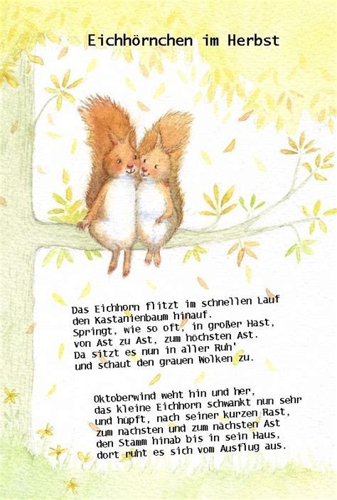 Two Squirrels Sitting On Top Of A Tree Branch With The Caption S In German