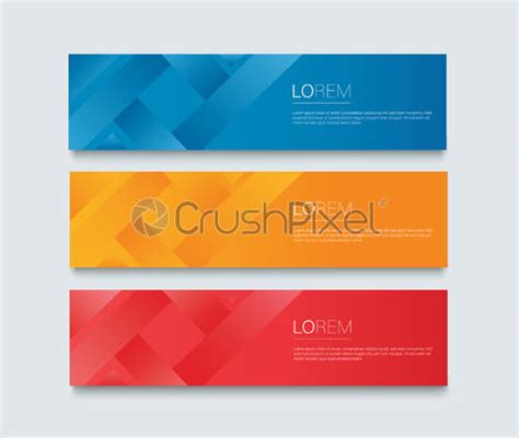 Set Of Modern Colorful Banner Template Blue Red And Orange Stock