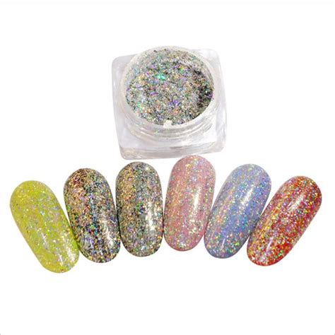 BELESHINY 0 2g Holographic Laser Nail Glitters Holo Rainbow Nail Art