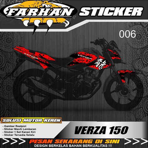 Jual F006 STICKER VARIASI GRAFIS MOTOR HONDA VERZA 150 FULL SEMI FULL