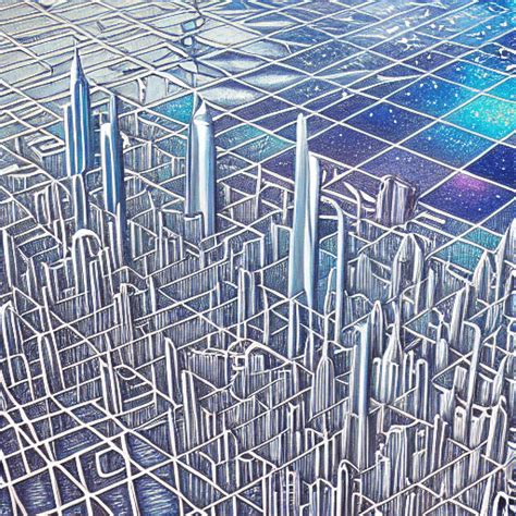 John Stephens Art Detailed Matte Prismatic Floating White City