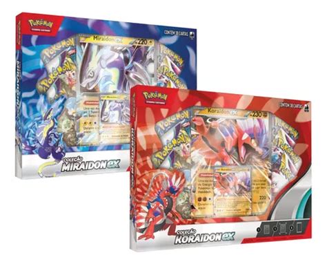 Kit Box Coleção Lendas De Paldea Koraidon Ex Miraidon Ex