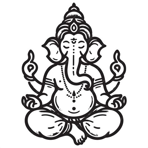 Premium Vector Ganesh Black And White Ganesha Or Vinayaka Chavithi Or