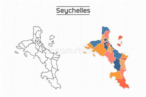 Seychelles Map City Vector Divided By Colorful Outline Simplicity Style