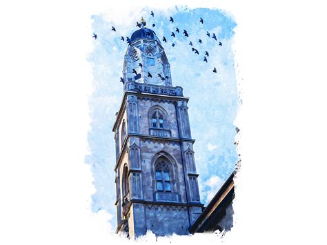 Zurich Switzerland Unique Watercolor Graphic By Poster Boutique