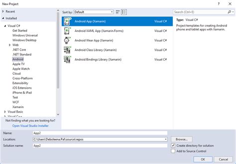 Creating A New Xamarin Android App Xamarin Android Componentone