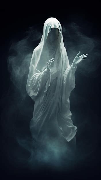 Premium AI Image | A female ghost on a dark background AI Generated