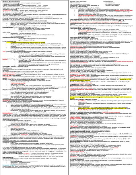 Econ Exam Cheat Sheet This Document Covers Everything Learned For