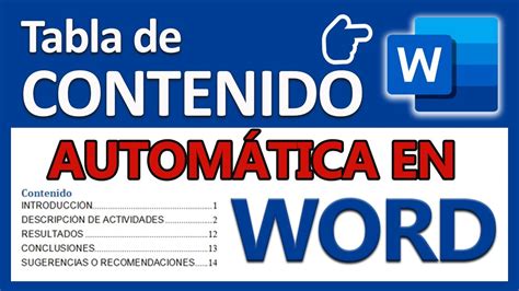 C Mo Crear Tabla De Contenido Autom Tica En Word Muy F Cil