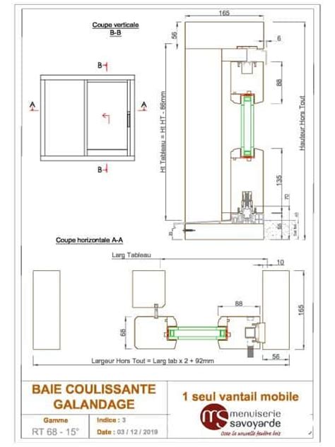 Fiche Technique Fen Tres Baie Coulissante Galandage Vantail