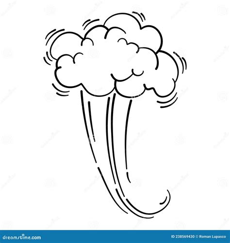 Speed Cloud Motion Effect Cartoon Comic Line Clouds Moving Smoke Puff