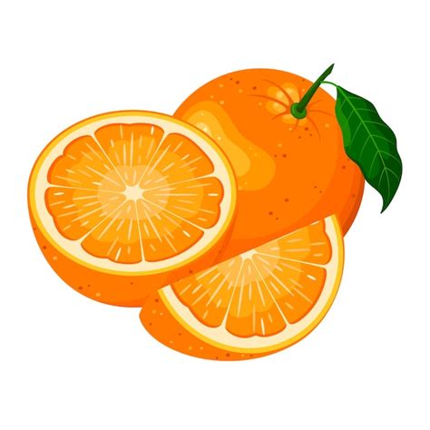 Premium Vector Oranges On A White Background Ripe Fruit Cartoon Design