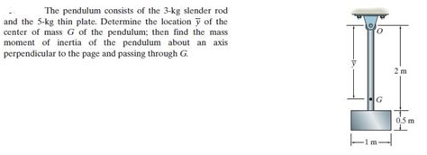 Solved The Pendulum Consists Of The 3 Kg Slender Rod And The Chegg