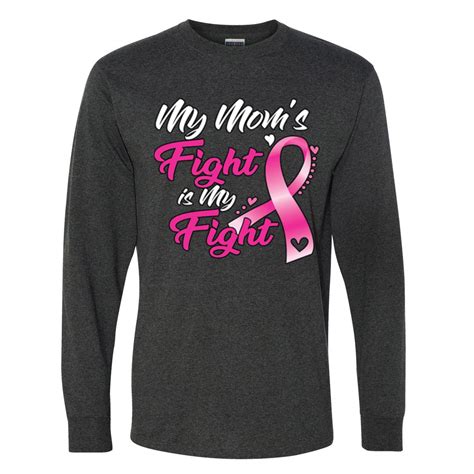 My Moms Fight Is My Fight Pink Ribbon Breast Cancer Awareness Mens