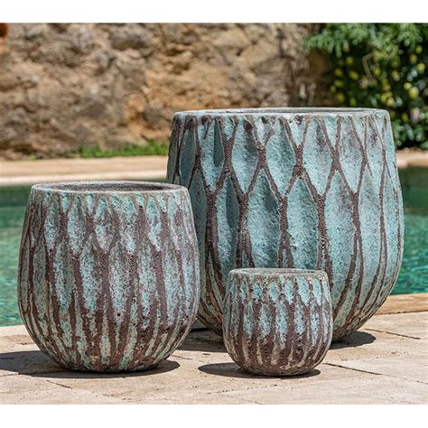 Navigli Indoor Outdoor Ceramic Planter Verdigris Kinsey Garden Decor