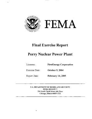 Fillable Online FEMA Final Exercise Report Perry Nuclear Power Plant