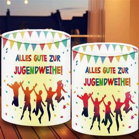 Amazon De Windlicht Tischdeko Alles Gute Zur Jugendweihe Windlicht