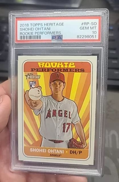 2018 TOPPS HERITAGE Shohei Ohtani Recrue Performers RP SO RC PSA 10